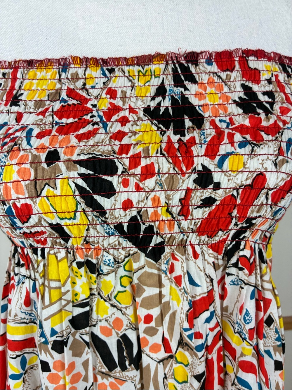 Vivante Barcelona NWT Smocked Strapless Floral Print Mini Sundress OS - Picture 2 of 9
